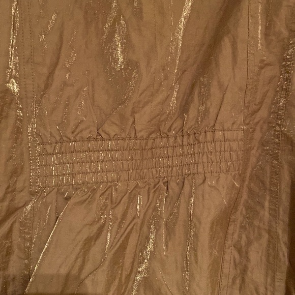 Chico’s shiny crinkle blazer, shimmery  w/ ruched sleeves effect. - Picture 9 of 11